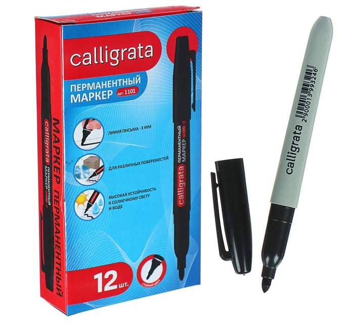 картинка Маркер перманентный черный 3мм от магазина Богатая