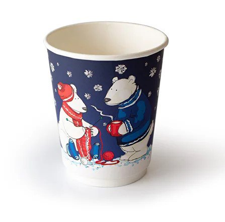 картинка Стакан бумажный С рисунком БЕЛЫЕ Мишки 250мл 20шт d8см от магазина Богатая