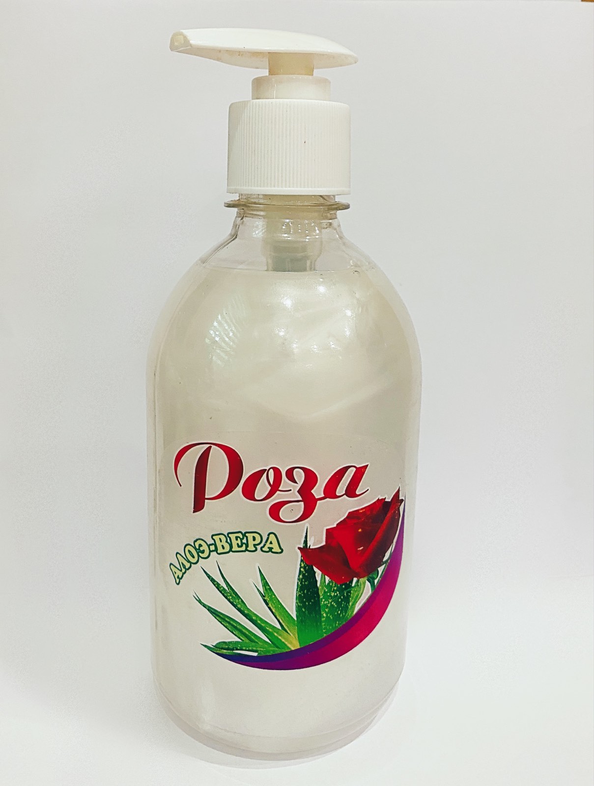 картинка Мыло Жидкое Роза с дозатором-носиком ПЕРЛАМУТР (500мл) от магазина Богатая