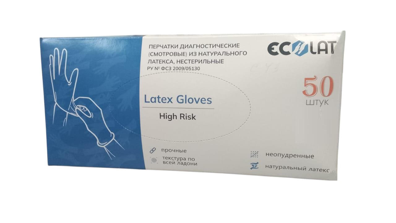 картинка Перчатки повышенной прочности M латексные (50шт) от магазина Богатая