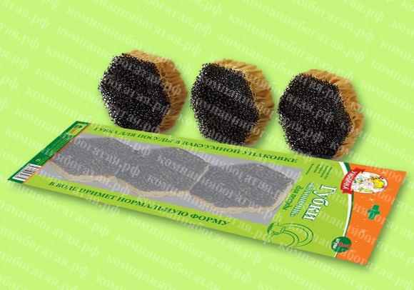 картинка Губки для посуды КУХОНЬЧИК (3шт) от магазина Богатая