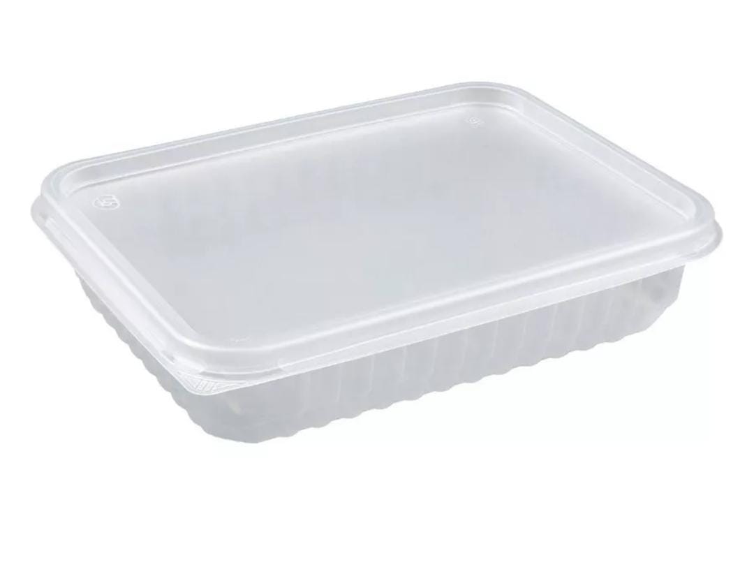 картинка Контейнер одноразовый пластиковый плоский 500мл с крышкой 100шт от магазина Богатая
