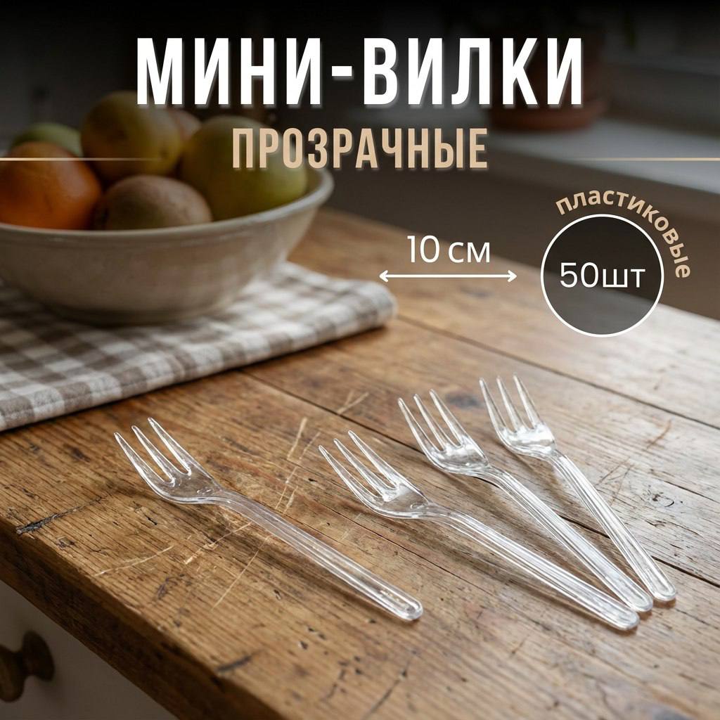 картинка Вилки мини Фуршетные (50шт) от магазина Богатая