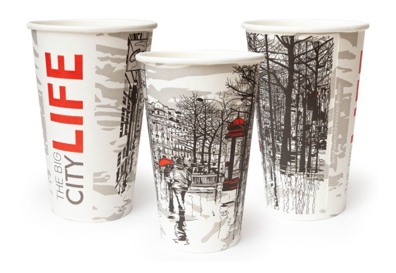 картинка Стакан бумажный С рисунком Big City Life 450мл 50шт d8см от магазина Богатая