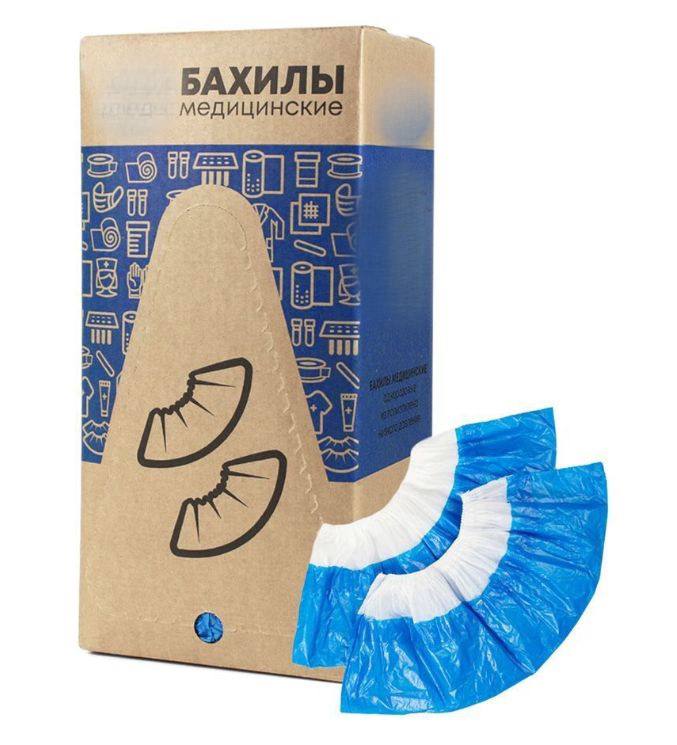 картинка Бахилы прочные 60мкм (1000шт/500пар) КОРОБКА от магазина Богатая