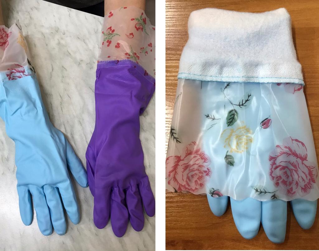 картинка Перчатки хозяйственные утепленные, ДЛИННЫЙ РУКАВ, 100% латекс (пара) от магазина Богатая